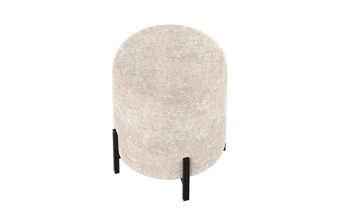 Пуф Люкс (круглый) велюр Панда крем 6 ваниль